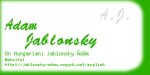 adam jablonsky business card