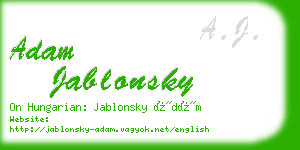 adam jablonsky business card